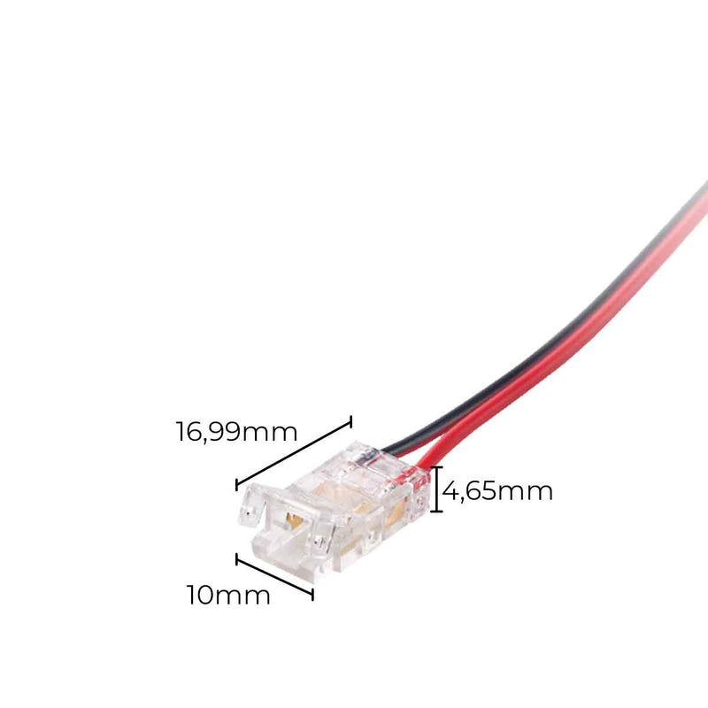 Kit Emenda Com Cabo c/ 10 Unidades de Policarbonato p/ Fita LED 8 ou 10 mm Opus ST3084