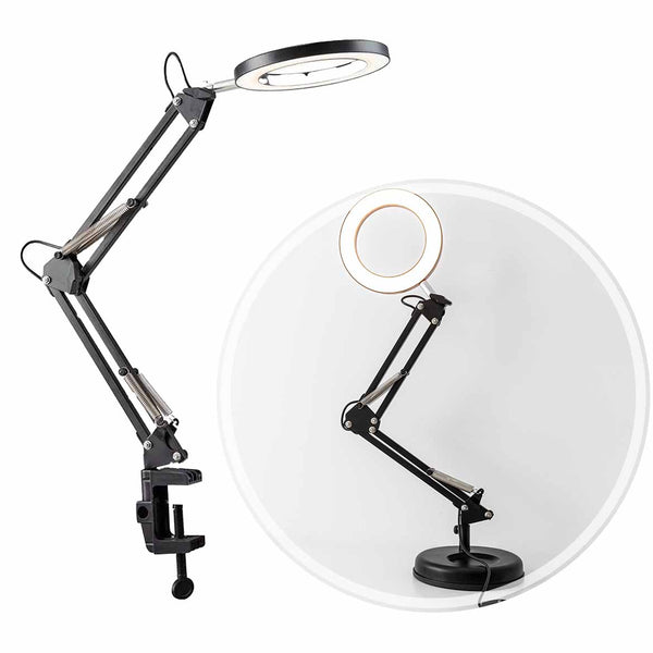 Abajur LED Nordecor Ring Light de Mesa 7W 3000K Preto 2407 MB LED ST3010