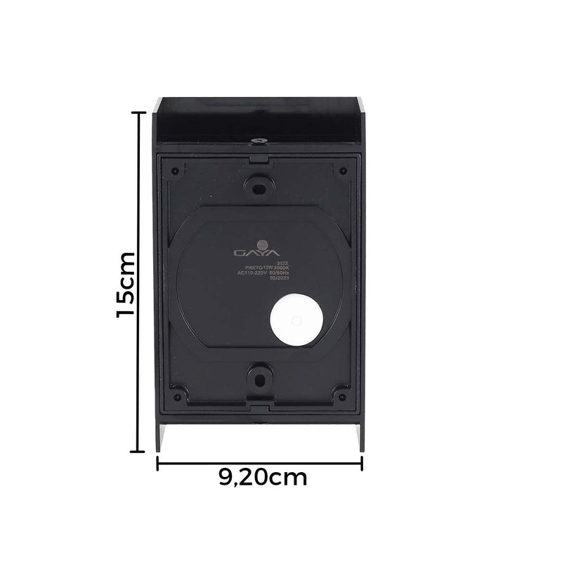 Arandela Magik Facho Duplo Ajustáveis Preta LED 10W 3000K IP65 GAYA ST2956
