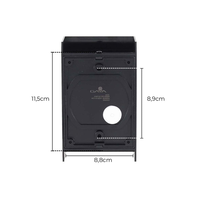 Arandela Magik Facho Duplo Ajustáveis Preta LED 10W 3000K IP65 GAYA ST2956
