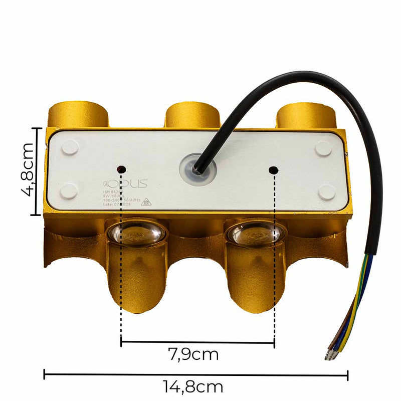 Arandela Schala Facho Duplo 60° LED 5W 3000k Externo e Interno OPUS ST2958