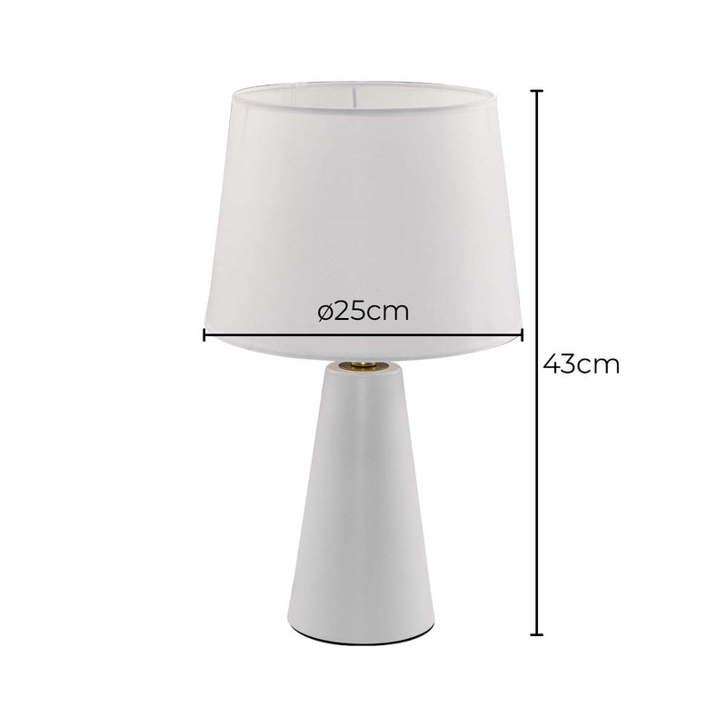 Abajur Luminária de Mesa Branco Moderno C/ Cúpula Branca de Tecido DCT00536 Sindora ST3097-Sindora-Starlumen