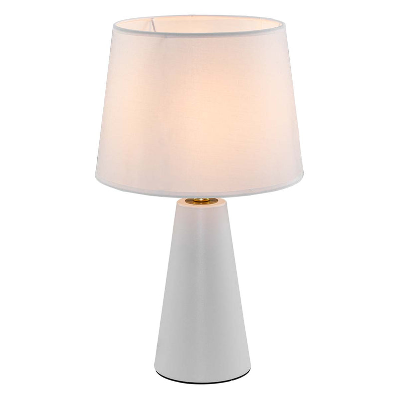 Abajur Luminária de Mesa Branco Moderno C/ Cúpula Branca de Tecido DCT00536 Sindora ST3097-Sindora-Starlumen