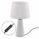 Abajur Luminária de Mesa Branco Moderno C/ Cúpula Branca de Tecido DCT00536 Sindora ST3097-Sindora-Starlumen