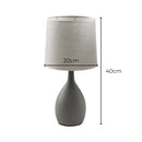 Abajur Luminária de Mesa Cinza Moderno C/ Cúpula Cinza de Tecido DCT00540D Sindora ST3097-Sindora-Starlumen