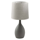 Abajur Luminária de Mesa Cinza Moderno C/ Cúpula Cinza de Tecido DCT00540D Sindora ST3097-Sindora-Starlumen