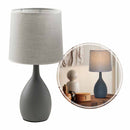 Abajur Luminária de Mesa Cinza Moderno C/ Cúpula Cinza de Tecido DCT00540D Sindora ST3097-Sindora-Starlumen