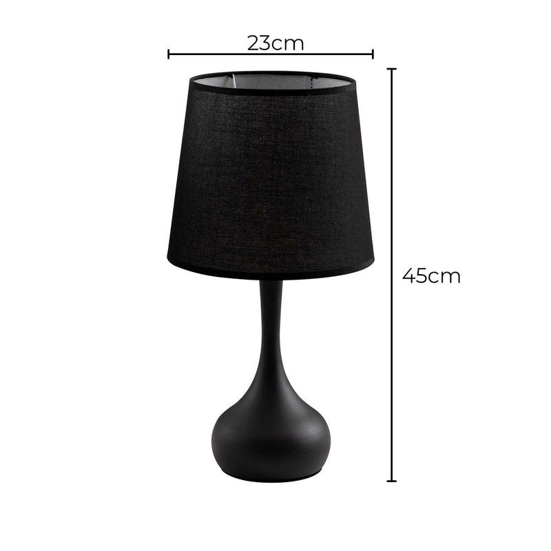 Abajur Luminária de Mesa Preto Moderno C/ Cúpula Preto de Tecido DCT00541D Sindora ST3097-Sindora-Starlumen