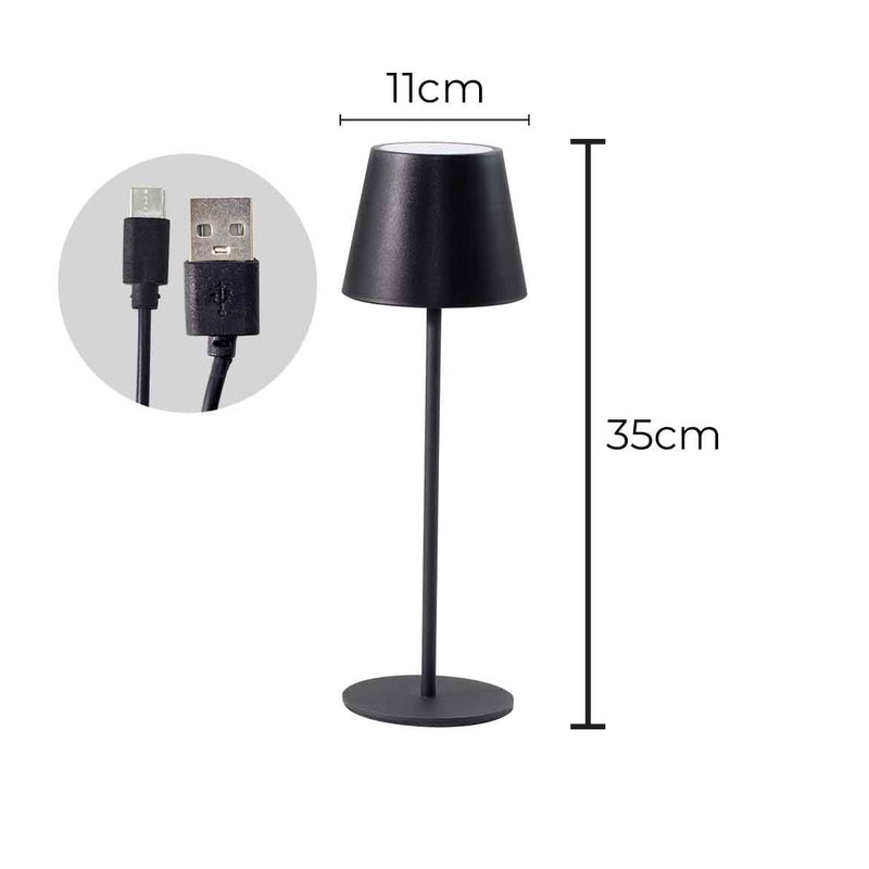 Abajur Milano Portátil Facho Duplo 3W Dimerizavel e Recarregável C/ Cabo USB Gaya ST2963