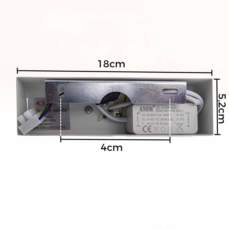 Arandela Aquila Para Espelho LED 12W 3000K HM 82772 OPUS ST2954-OPUS-Starlumen