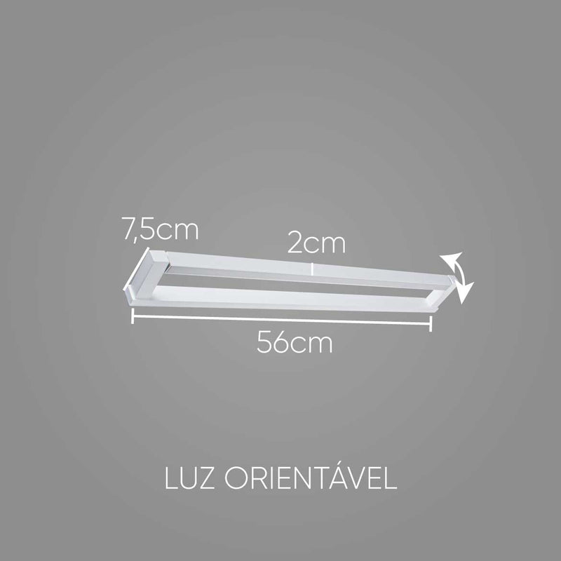 Arandela Branca Fit Led 8,8w Luz Direcionável 3000k Newline AR15003LED1-BT St2035-New Line-Starlumen