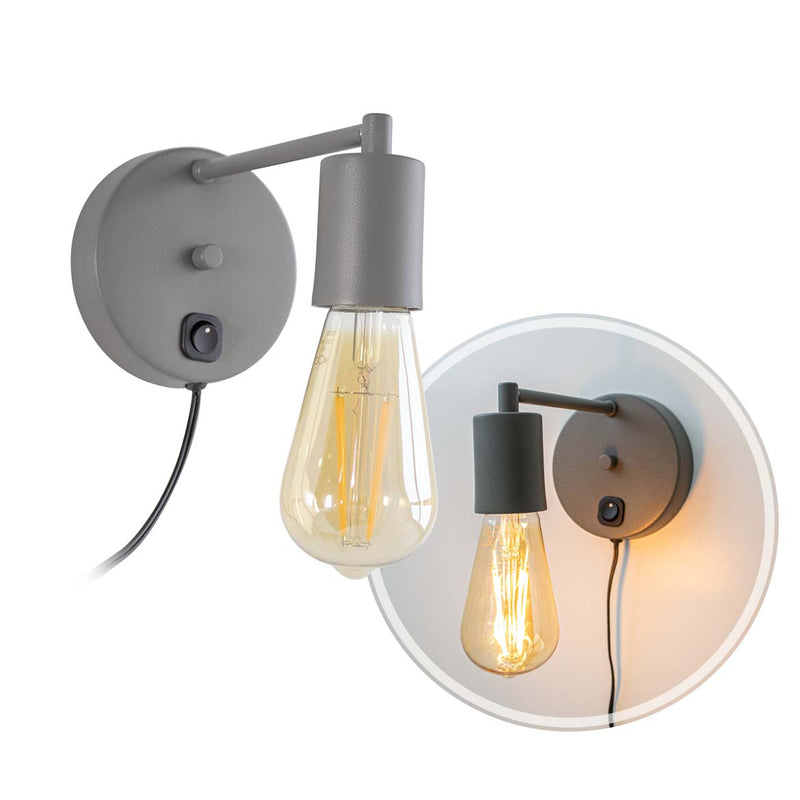 Arandela Cabeceira Parede Quarto Moderna Cinza P/e27 St2684-Starlumen-Starlumen