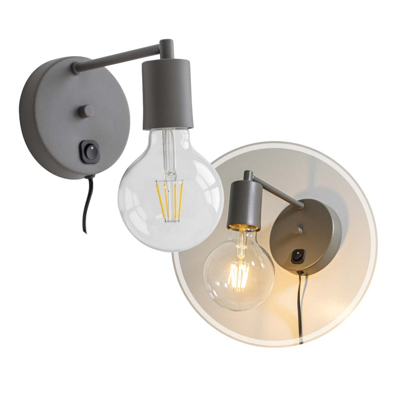 Arandela Cabeceira Parede Quarto Moderna Cinza P/e27 St2684-Starlumen-Starlumen