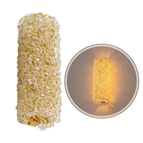 Arandela Cristais Dourada e Transparente LED 20W Luz Quente DCB00287D Sindora ST2993-Sindora-Starlumen