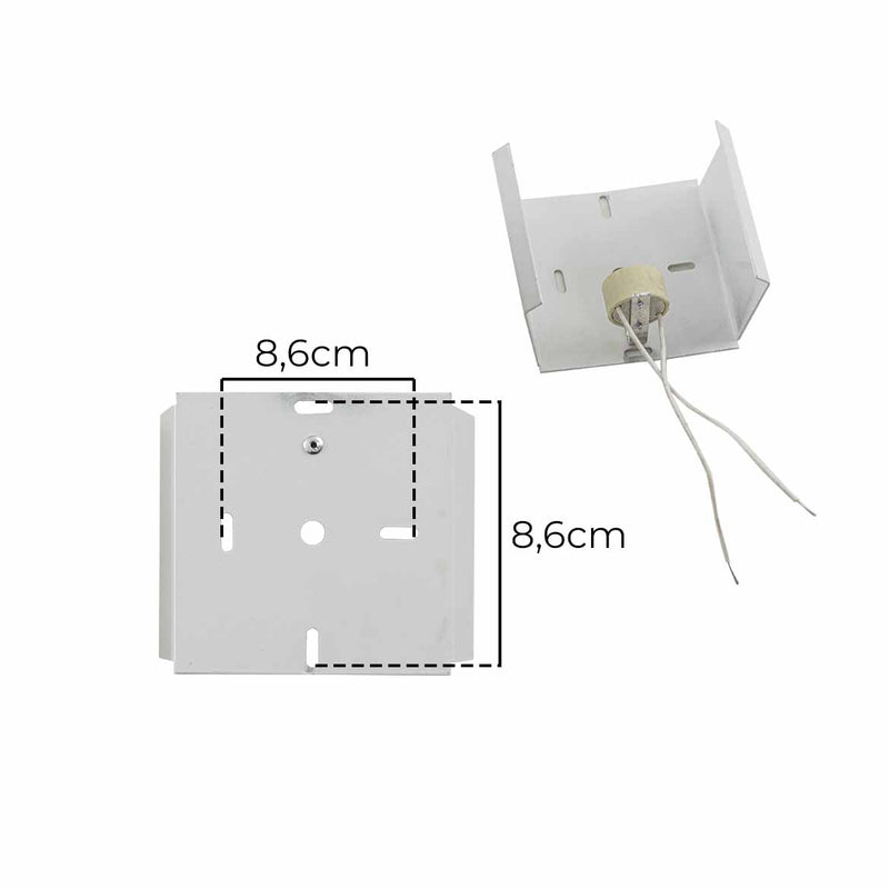Arandela Cubo 1 Foco Sem Friso Alumínio 10cm P/ MR16 Starlumen ST2941-Starlumen-