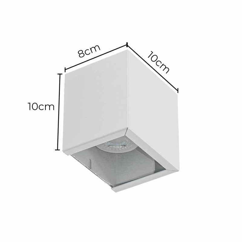 Arandela Cubo 1 Foco Sem Friso Alumínio 10cm P/ MR16 Starlumen ST2941-Starlumen-