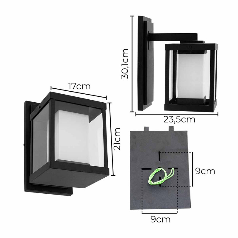 Arandela Externa Retrô 4 Faces em Alumínio e Vidro p/ 1xE27 2934A-AR ST3024-Starlumen-Starlumen