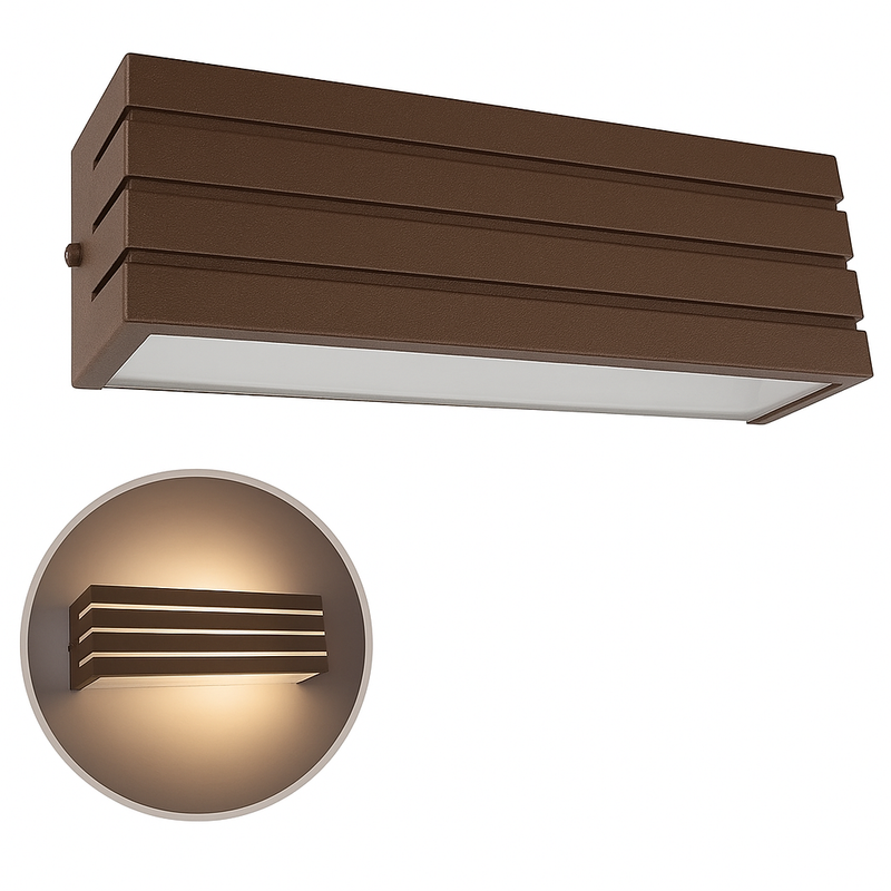 Arandela Frisada 30cm E27 Externa St731-Starlumen-Marrom-