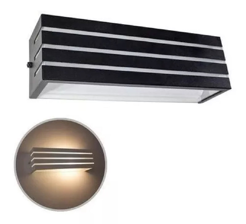 Arandela Frisada 30cm E27 Externa St731-Starlumen-Preto-