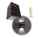 Arandela Frisos E Facho Externa + Led G9 5w St327-Starlumen-Branco Frio (6000K)-Marrom-