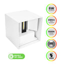 Arandela LED 6W Navi Cubo 2 Fachos 0 a 90° 3000K Branco Externa ST3242-Astraled-Starlumen