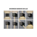 Arandela LED 8W Navi Cubo 2 Fachos 0 a 90° 3000K Preta Externa ST3242-Astraled-Starlumen