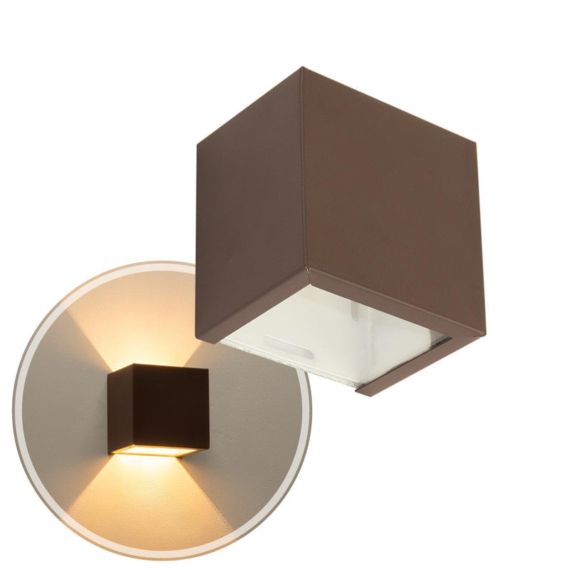 Arandela Marrom 2 Facho Luminária Externa Interna Muro Parede St397-STARLUMEN-