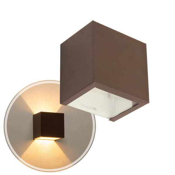 Arandela Marrom 2 Facho Luminária Externa Interna Muro Parede St397-STARLUMEN-