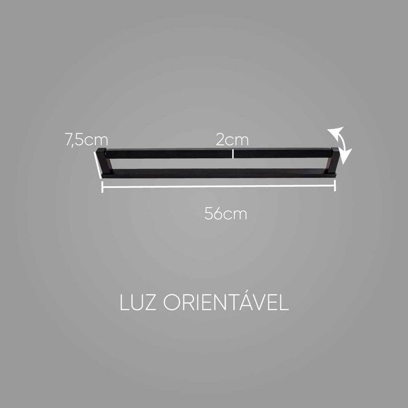 Arandela Preta Fit LED 8,8W Luz Direcionável 3000k Newline AR15003LED1-PT St2035-New Line-Starlumen