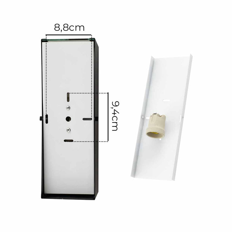 Arandela Retangular 1 Foco Sem Friso 10x30cm p/ E27 Starlumen ST2779-Starlumen-