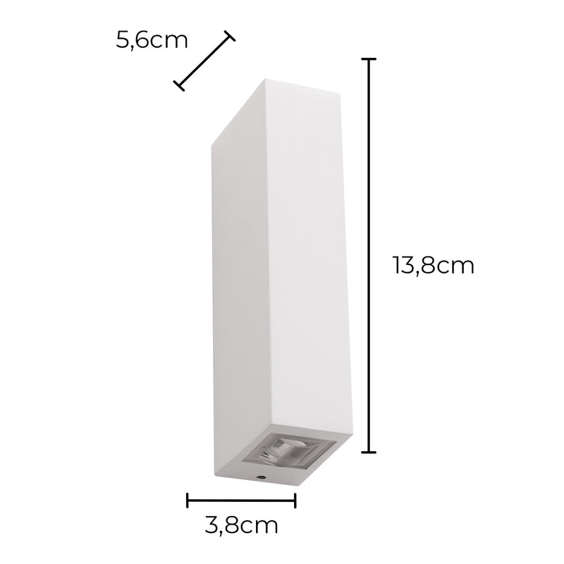 Arandela Retangular Mitel LED 2 Fachos 6W 3000K IP65 NORDECOR ST2923-Nordecor-Starlumen