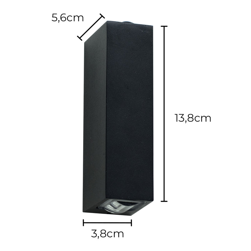 Arandela Retangular Mitel LED 2 Fachos 6W 3000K IP65 NORDECOR ST2923-Nordecor-Starlumen