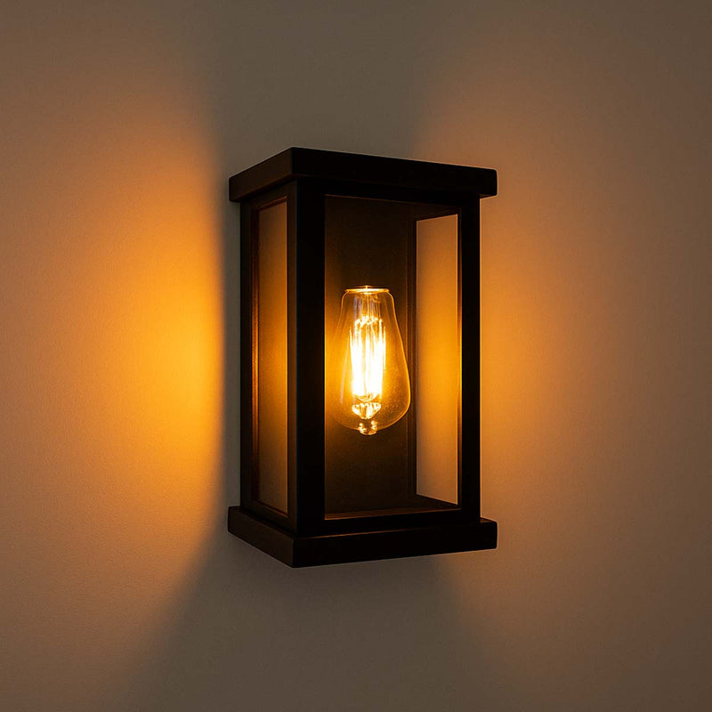 Arandela Retrô Preta 3 Vidros Fumê Reflecta p/ 1xE27 ST3169-Starlumen-