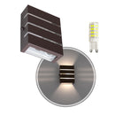 Arandela Slim 3 Frisos Moderna Interna/externa Alumínio Starlumen + LED G9 ST2772-Starlumen-Marrom-Branco Frio-