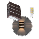 Arandela Slim 3 Frisos Moderna Interna/externa Alumínio Starlumen + LED G9 ST2772-Starlumen-Marrom-Branco Quente-