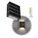 Arandela Slim 3 Frisos Moderna Interna/externa Alumínio Starlumen + LED G9 ST2772-Starlumen-Preto-Branco Frio-