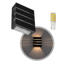 Arandela Slim 3 Frisos Moderna Interna/externa Alumínio Starlumen + LED G9 ST2772-Starlumen-Preto-Branco Quente-