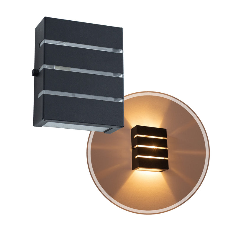 Arandela Slim 3 Frisos Moderna Interna/externa Alumínio Starlumen ST2772-Starlumen-Preto-
