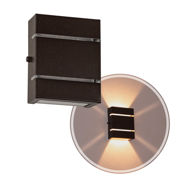 Arandela Slim Interna e/ou Externa Alumínio 2 Frisos Moderna ST2527-Starlumen-Marrom-