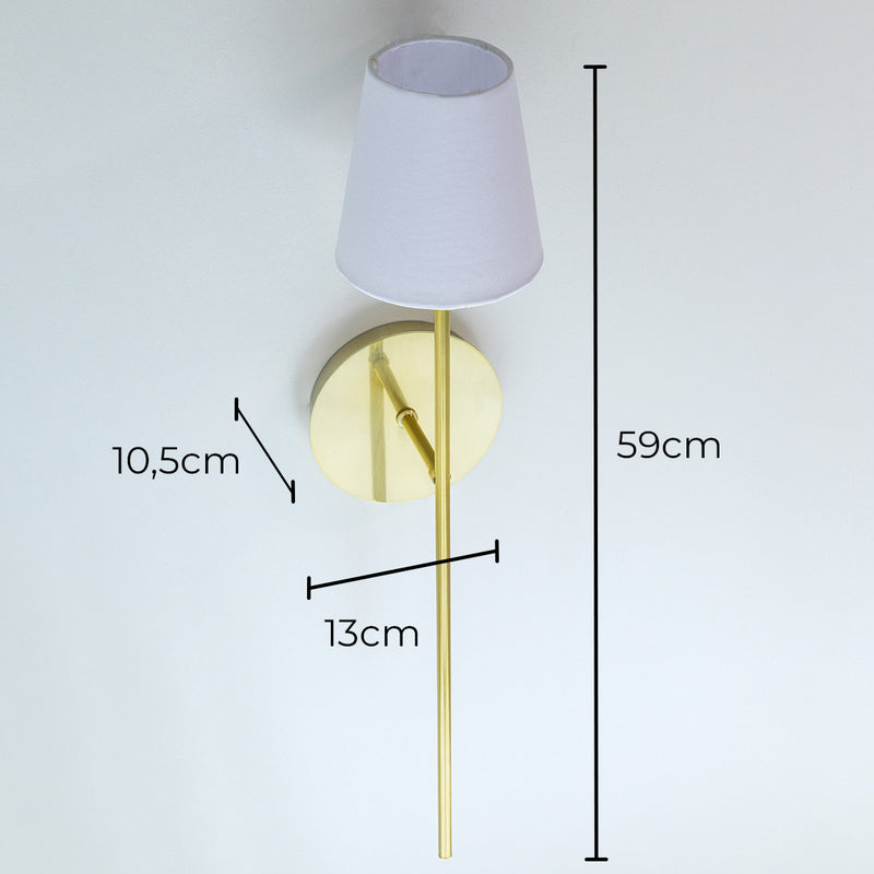 Arandela Torch Dourado com Cúpula Branca P/ E27 Bulbo Spotline ST2930-Spotline-Starlumen