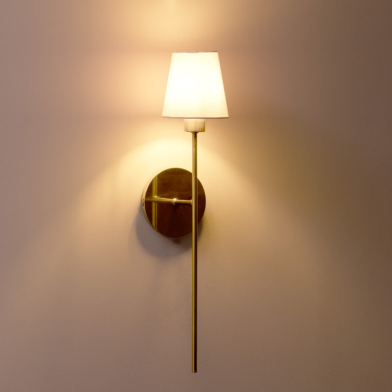 Arandela Torch Dourado com Cúpula Branca P/ E27 Bulbo Spotline ST2930-Spotline-Starlumen