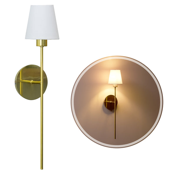 Arandela Torch Dourado com Cúpula Branca P/ E27 Bulbo Spotline ST2930-Spotline-Starlumen