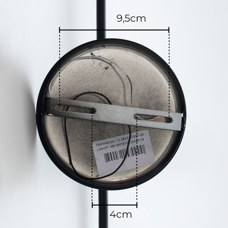 Arandela Torch Preta C/ Cúpula Preta P/ E27 Bulbo Spotline ST2930-Spotline-Starlumen