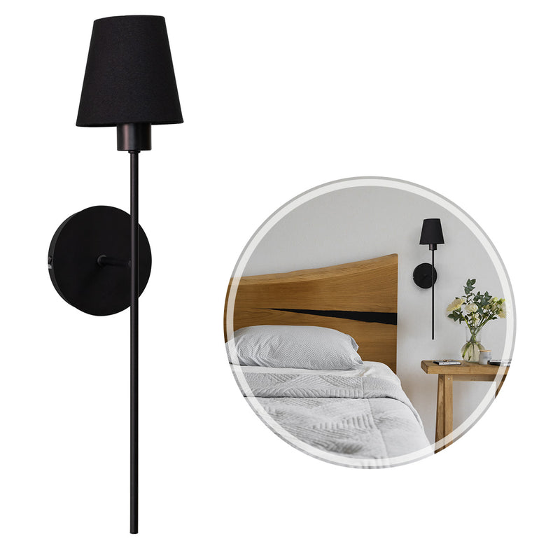 Arandela Torch Preta C/ Cúpula Preta P/ E27 Bulbo Spotline ST2930-Spotline-Starlumen