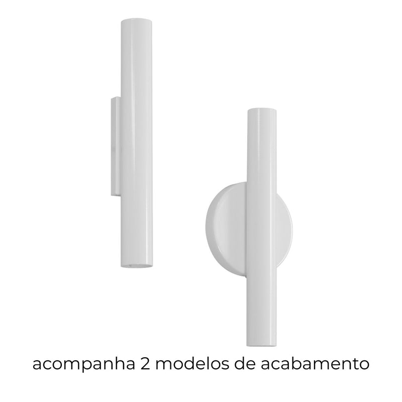 Arandela Tubo Cilindro 30cm Branca 2 fachos p/ MR11 Starlumen ST2773-Starlumen-