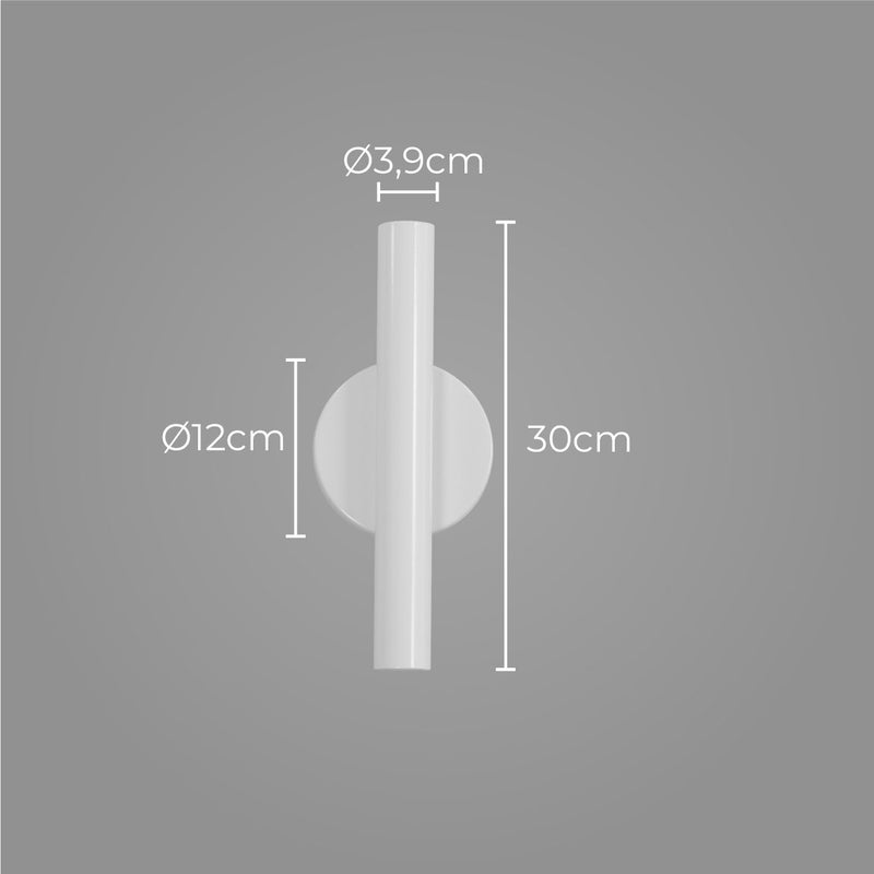 Arandela Tubo Cilindro 30cm Branca 2 fachos p/ MR11 Starlumen ST2773-Starlumen-