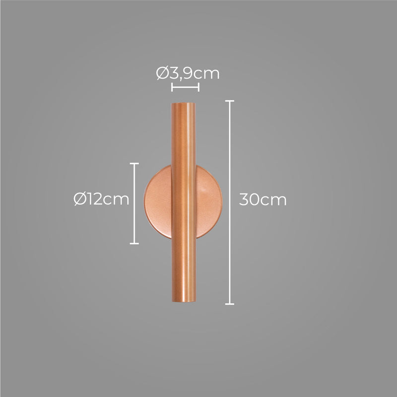 Arandela Tubo Cilindro 30cm Cobre 2 fachos p/ MR11 Starlumen ST2773-Starlumen-