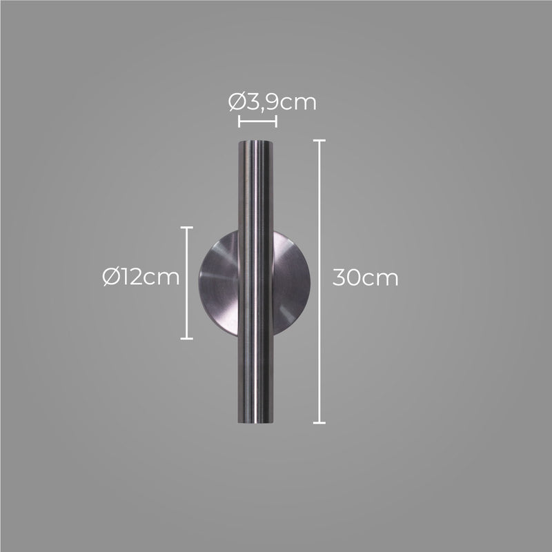 Arandela Tubo Cilindro 30cm Escovado 2 fachos p/ MR11 Starlumen ST2773-Starlumen-