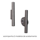 Arandela Tubo Cilindro 30cm Escovado 2 fachos p/ MR11 Starlumen ST2773-Starlumen-