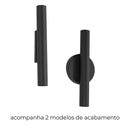 Arandela Tubo Cilindro 30cm Preto 2 fachos p/ MR11 Starlumen ST2773-Starlumen-